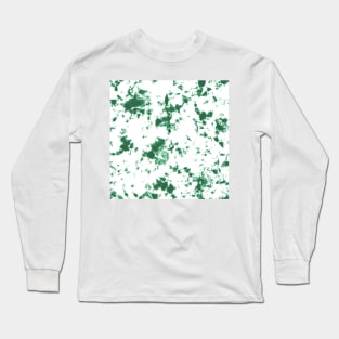 Emerald green and white marble - Tie-Dye Shibori Texture Long Sleeve T-Shirt